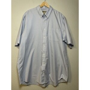 Duluth Trading Co‎ Shirt Mens XL Tall Blue Plaid Button Front Short Sleeve